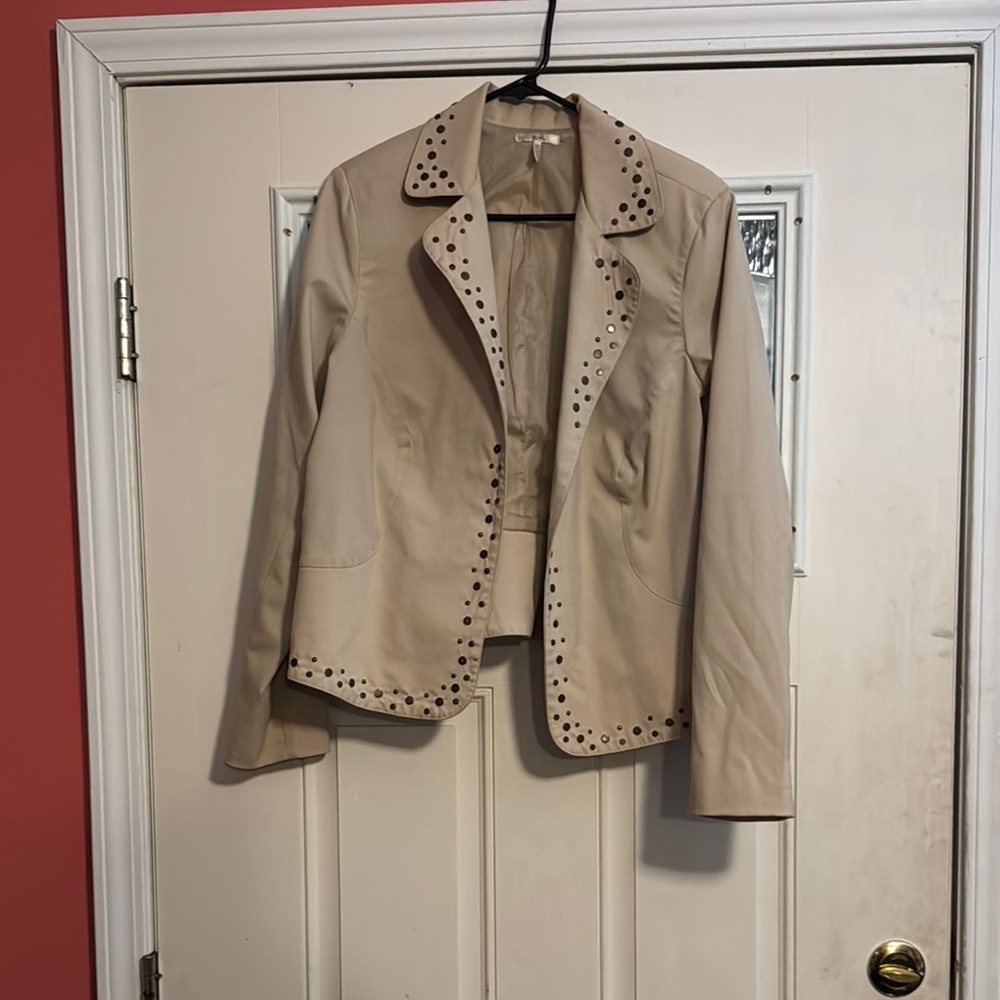 Metro Tan Blazer with Studded Details